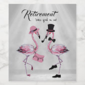 引退は良さそうだ!シックな上品なフラミンゴ ワインラベル (シングルラベル)