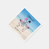 引退は良さそうだ!フラミンゴオンビーチ スタンダードカクテルナプキン (角)