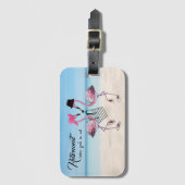 引退は良さそうだ!フラミンゴオンビーチ ラゲッジタグ (正面縦)