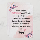 引退への詩的な旅（彼/彼女のために） シーズンカード (正面/裏面)