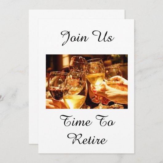 「引退までの時間」退職パーティーお祝い 招待状 (正面/裏面)