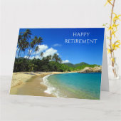 引退カリブのビーチ カード (黄色い花)