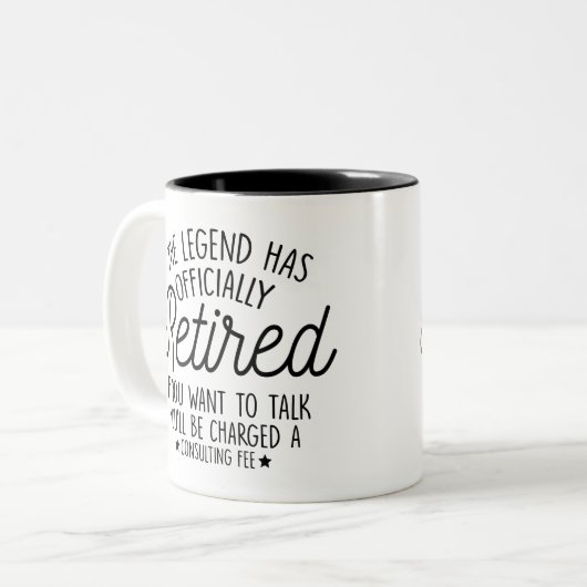 引退ギフト、伝説は公式に退職したある ツートーンマグカップ (正面左)