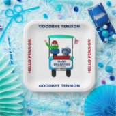 .引退ゴルファーをカートに手を振る別の緊張 ペーパープレート (パーティー)