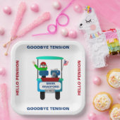 .引退ゴルファーをカートに手を振る別の緊張 ペーパープレート (パーティー)