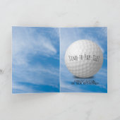 引退ゴルフボールと草のバッグ カード (内部)