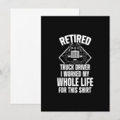 引退トラック運転手の生涯トラック運転手引退 招待状 (正面/裏面)