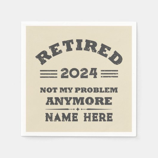 引退パーソナライズされたは私の問題ではない スタンダードカクテルナプキン (正面)