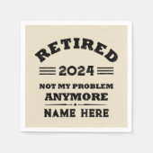 引退パーソナライズされたは私の問題ではない スタンダードカクテルナプキン (正面)