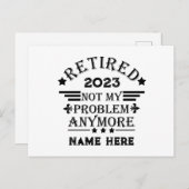 引退パーソナライズされたは私の問題ではない ポストカード (正面/裏面)