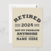 引退パーソナライズされたは私の問題ではない ポストカード (正面/裏面)