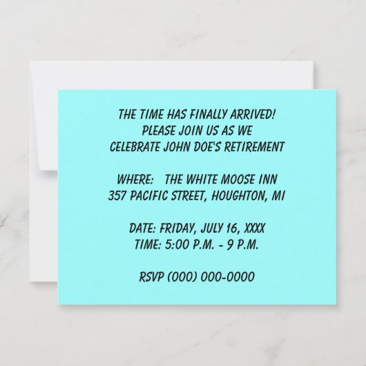 引退パーティの招待状~風船&時計! 招待状 (裏面)