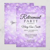 引退パーティーエレガントパープルウィンターワンダーランド 招待状 (正面/裏面)