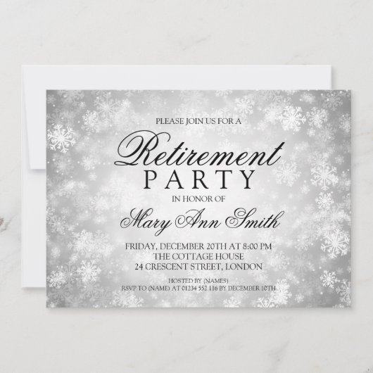 引退パーティーシルバーウィンターワンダーランド 招待状 (正面)