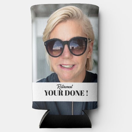 引退写真おもしろい引用文モメントモダン スリム缶クーラー (正面)