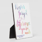 引退後の鑑賞用水の色が決して忘れない フォトプラーク (側面)