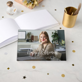 引退後1枚の写真の手書きスクリプト ゲストブック