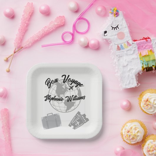 引退旅行テーマパーティボンボヤージングローブ ペーパープレート (パーティー)