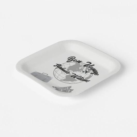 引退旅行テーマパーティボンボヤージングローブ ペーパープレート (傾斜あり)