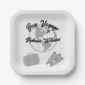 引退旅行テーマパーティボンボヤージングローブ ペーパープレート (正面)