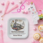 引退旅行テーマパーティートレイン次の駅 ペーパープレート (パーティー)