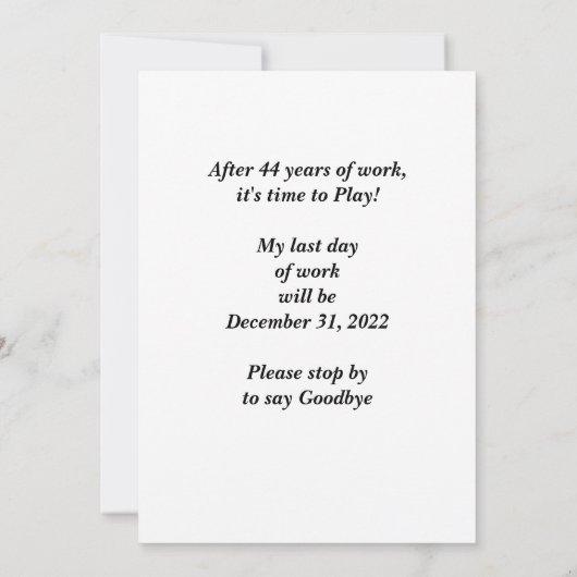 引退発表、観覧車 案内状 (裏面)