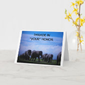 引退祝い/象パレード カード (黄色い花)