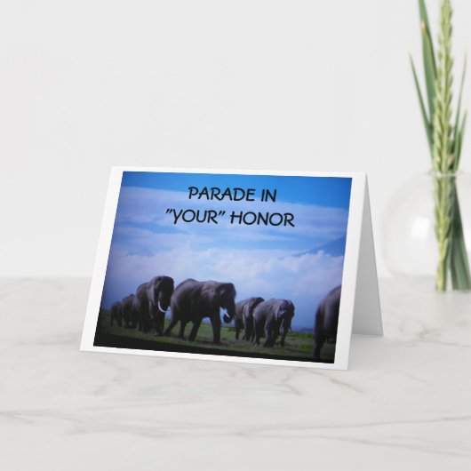 引退祝い/象パレード カード (正面)