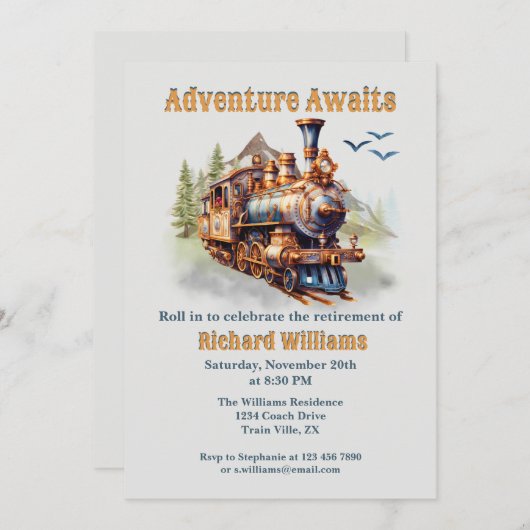 引退転がヴィンテージ列車の山々へ 招待状 (正面/裏面)