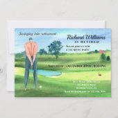 引退退職したを決意するゴルフの競技者 招待状 (正面)