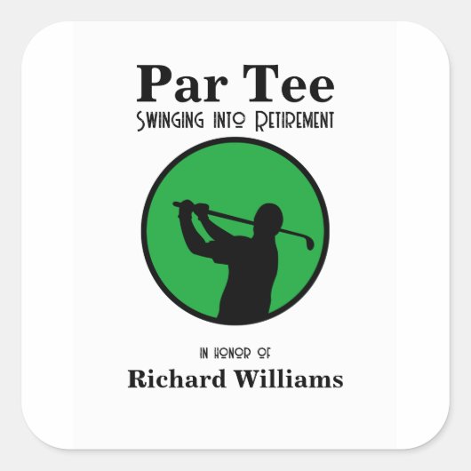 引退退職したを目指すゴルフ選手 スクエアシール (正面)