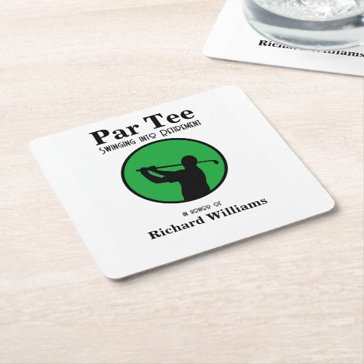 引退退職したを目指すゴルフ選手 スクエアペーパーコースター (アングル)