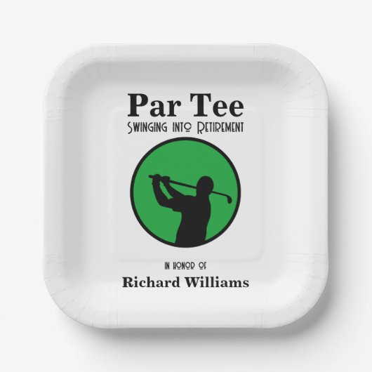 引退退職したを目指すゴルフ選手 ペーパープレート (正面)
