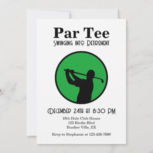 引退退職したを目指すゴルフ選手 招待状 (裏面)
