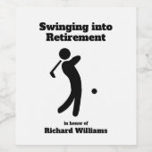 引退退職した金に揺れるゴルフプレーヤー ワインラベル (シングルラベル)