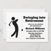 引退退職した金に揺れるゴルフプレーヤー 招待状 (正面)