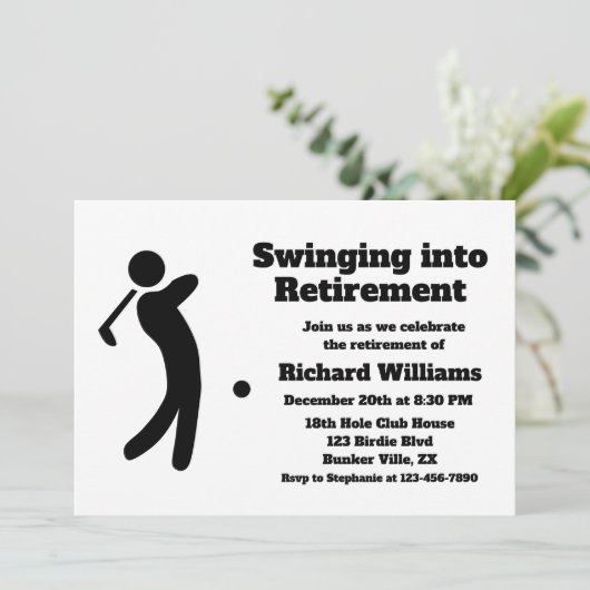 引退退職した金に揺れるゴルフプレーヤー 招待状 (スタンド正面)