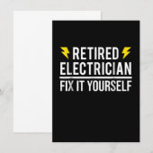 引退電気技師 自分で直そう ユニークギフト ノートカード (正面/裏面)