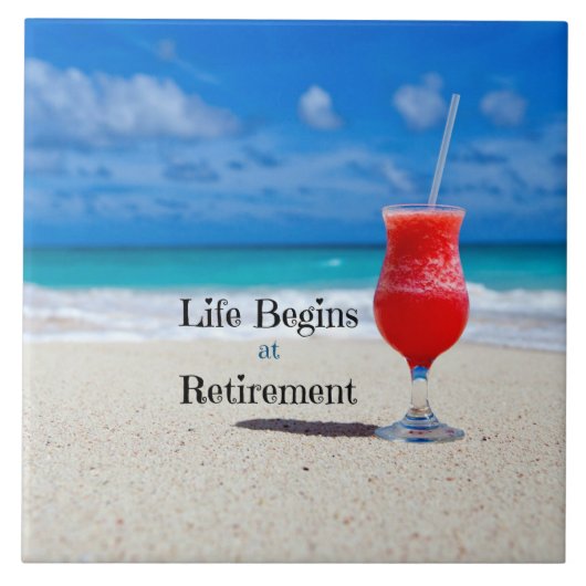 引退霜の降りたし、ビーチで飲み、 タイル (正面)