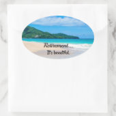 引退…きれいだ 楕円形シール (バッグ)