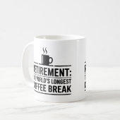 引退：世界最長のコーヒーおもしろい休憩 コーヒーマグカップ (正面左)