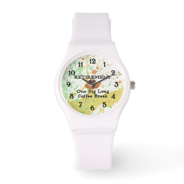 引退：大きな長いコーヒー休憩 腕時計 (正面)