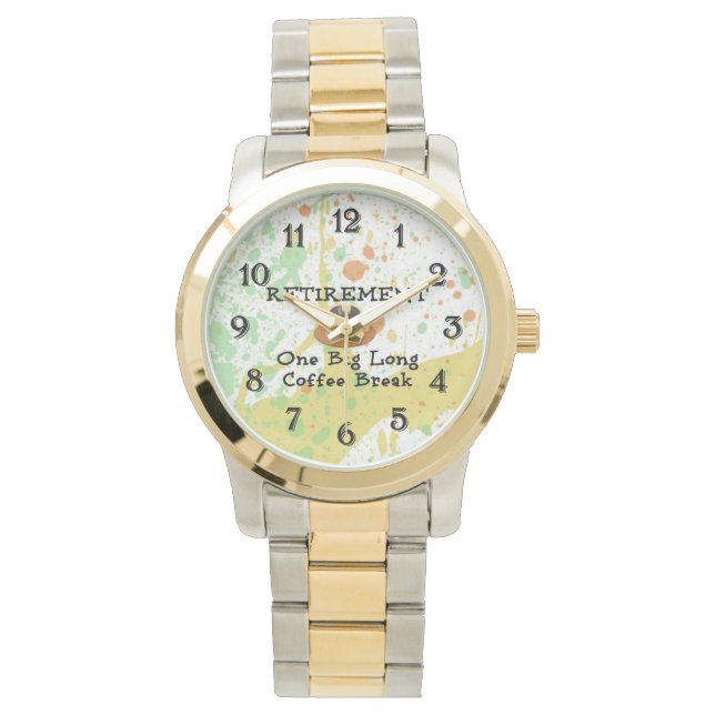 引退：大きな長いコーヒー休憩 腕時計 (正面)