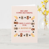 引退、犬、猫、ペットおめでとうございます カード (黄色い花)