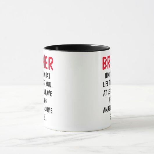 弟おもしろいのマグ、兄弟への贈り物 マグカップ (中央)