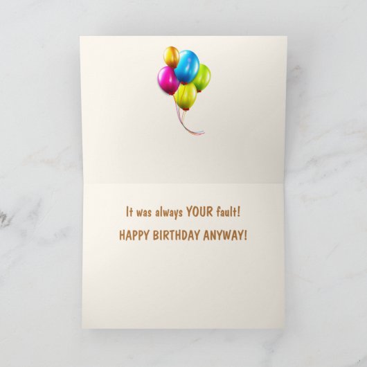 弟おもしろいの誕生日 カード (内部)