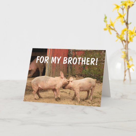 弟おもしろいの誕生日 カード (黄色い花)