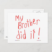 弟がやった!ポストカード ポストカード (正面/裏面)