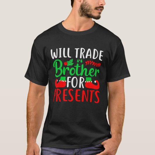 弟とプレゼントを交換します Tシャツ (正面)