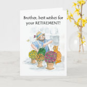 弟のための退職金カード – 庭師 カード (黄色い花)